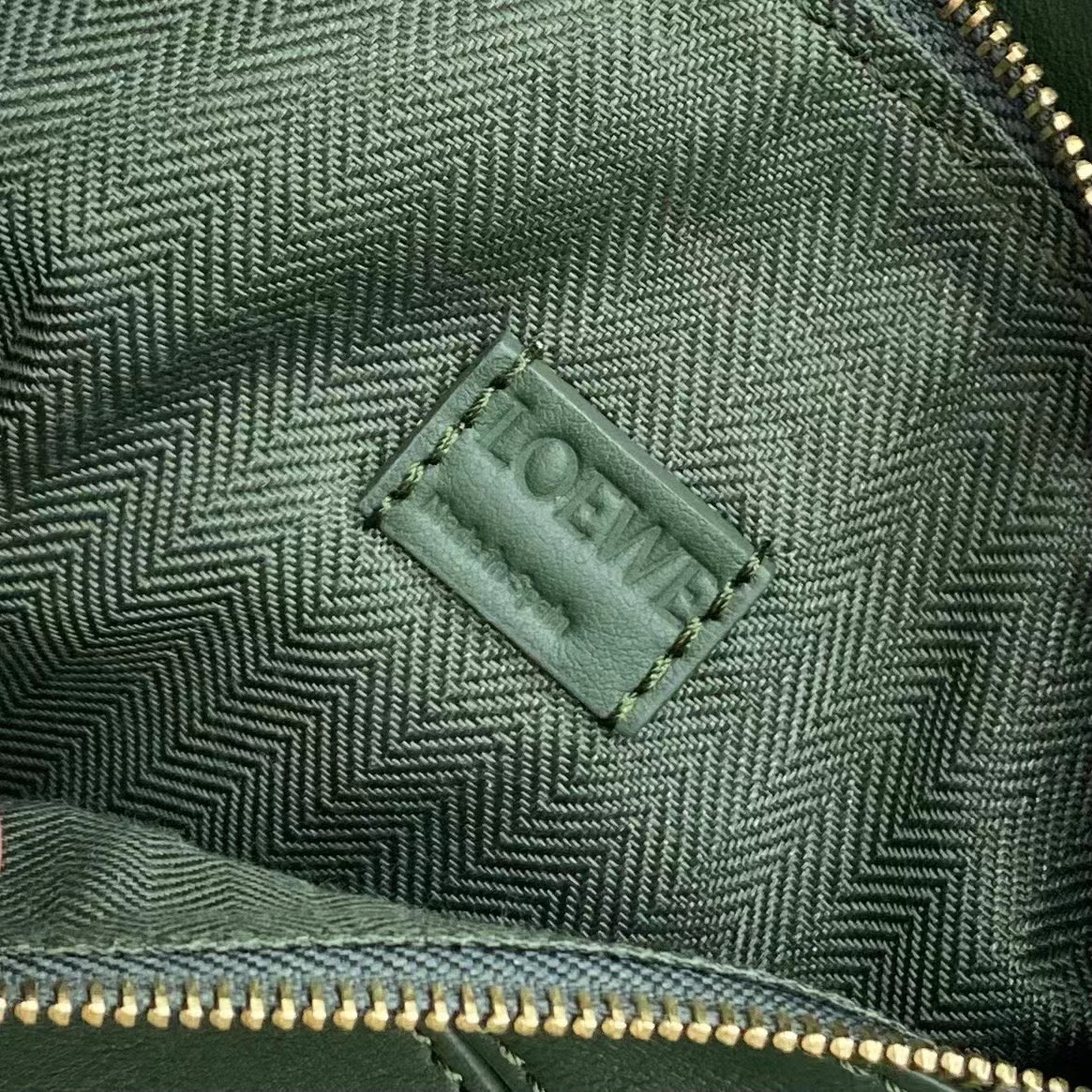 Loewe Mini Puzzle Bag in Classic Calfskin Bottle Green